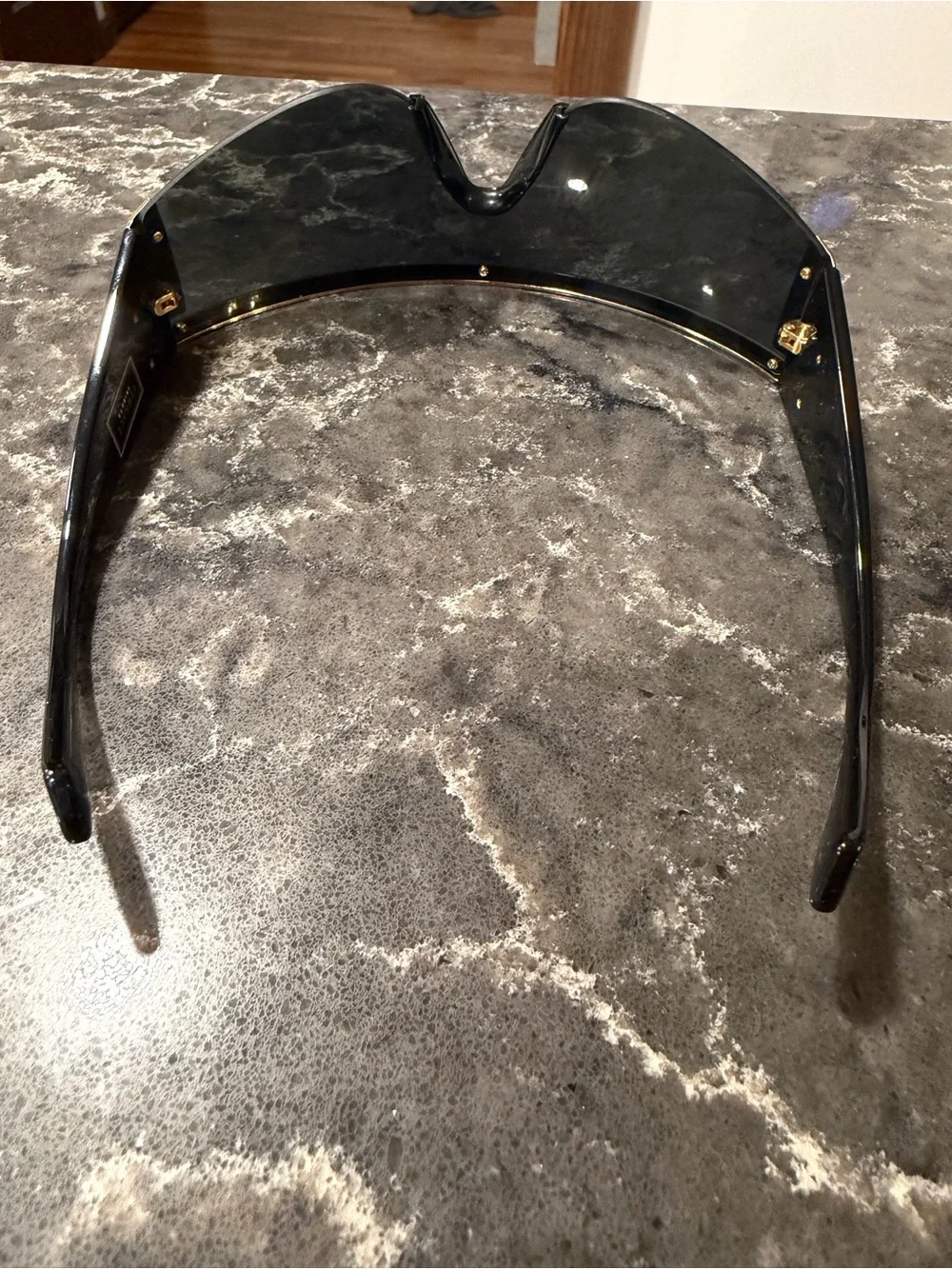 VERSACE 2197 TRIBUTE SHIELD Black Silver Mirror VE2197 Unisex Visor Sunglasses
